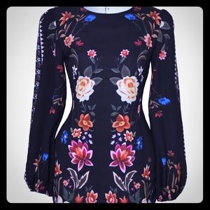 Floral dress with  open back